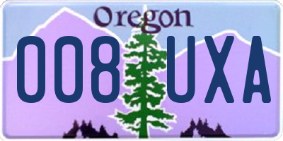 OR license plate 008UXA