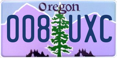 OR license plate 008UXC