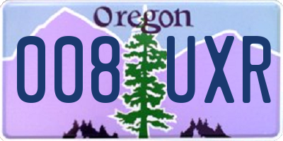 OR license plate 008UXR