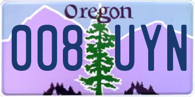 OR license plate 008UYN