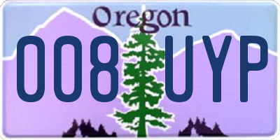 OR license plate 008UYP