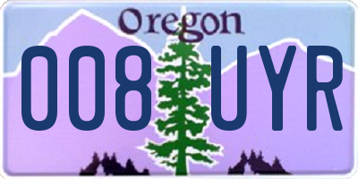 OR license plate 008UYR