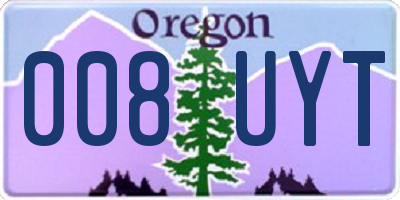 OR license plate 008UYT