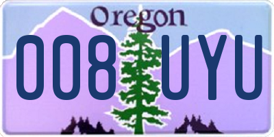 OR license plate 008UYU