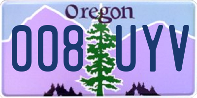OR license plate 008UYV