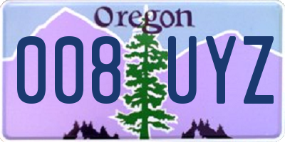 OR license plate 008UYZ