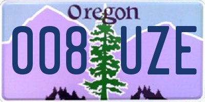 OR license plate 008UZE