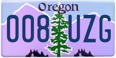OR license plate 008UZG