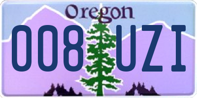 OR license plate 008UZI
