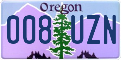 OR license plate 008UZN