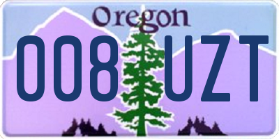 OR license plate 008UZT
