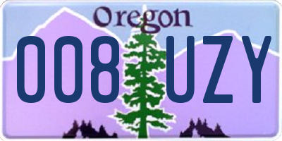OR license plate 008UZY