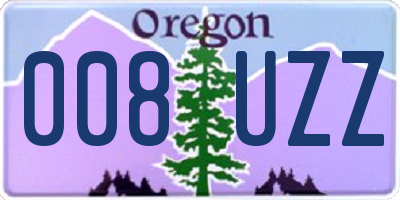 OR license plate 008UZZ