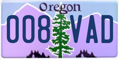 OR license plate 008VAD