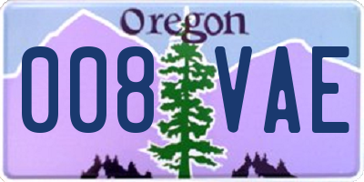 OR license plate 008VAE
