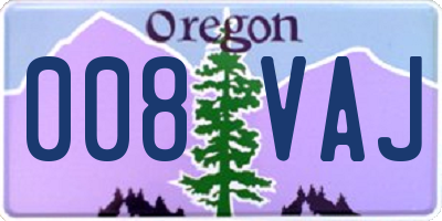 OR license plate 008VAJ