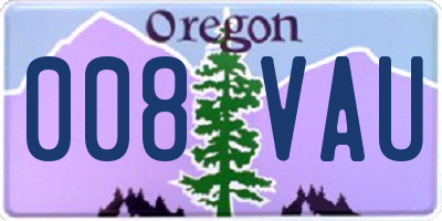 OR license plate 008VAU