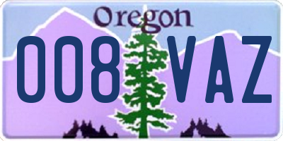 OR license plate 008VAZ