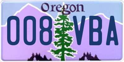 OR license plate 008VBA