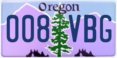 OR license plate 008VBG