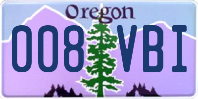 OR license plate 008VBI