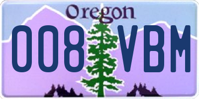 OR license plate 008VBM