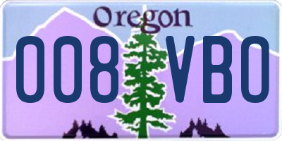 OR license plate 008VBO