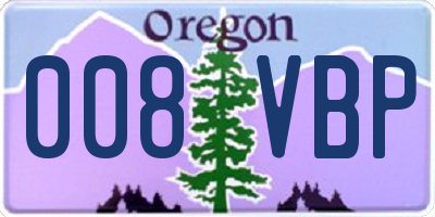 OR license plate 008VBP