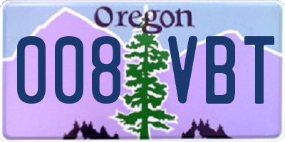 OR license plate 008VBT