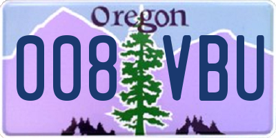 OR license plate 008VBU