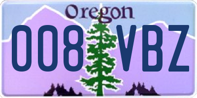 OR license plate 008VBZ