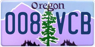 OR license plate 008VCB