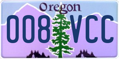 OR license plate 008VCC