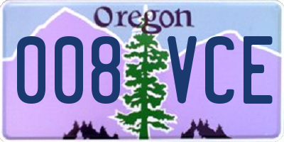 OR license plate 008VCE