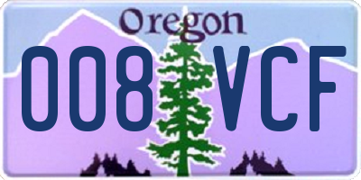 OR license plate 008VCF