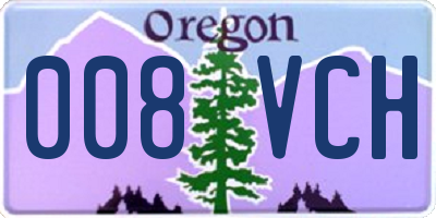 OR license plate 008VCH