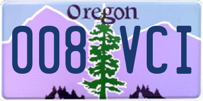OR license plate 008VCI
