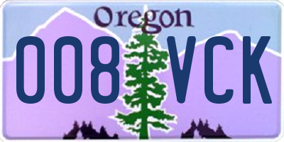 OR license plate 008VCK