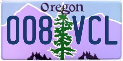 OR license plate 008VCL