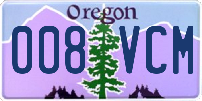 OR license plate 008VCM