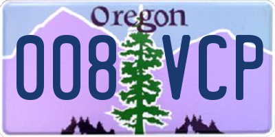 OR license plate 008VCP