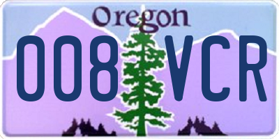 OR license plate 008VCR