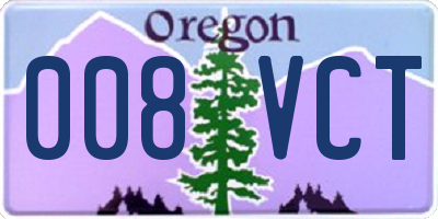 OR license plate 008VCT
