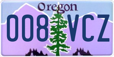 OR license plate 008VCZ