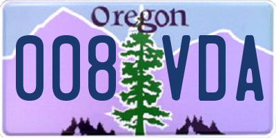 OR license plate 008VDA