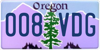 OR license plate 008VDG