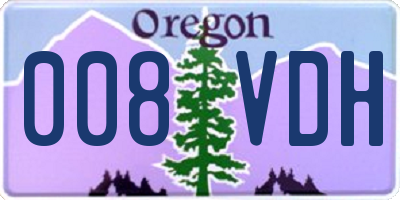 OR license plate 008VDH