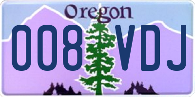 OR license plate 008VDJ