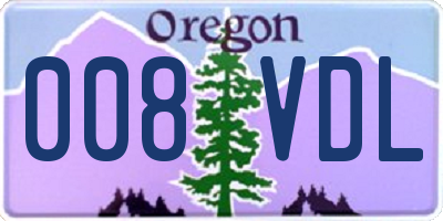 OR license plate 008VDL