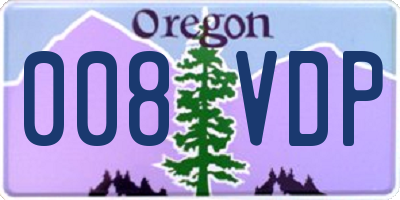 OR license plate 008VDP